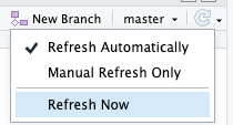 … and choose “Refresh Now” to list the branches currently available.